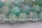 CAM1623 15.5 inches 10mm faceted nuggets amazonite gemstone beads