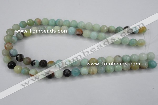 CAM163 15.5 inches 10mm faceted round amazonite gemstone beads