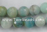 CAM164 15.5 inches 12mm faceted round amazonite gemstone beads