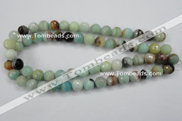 CAM164 15.5 inches 12mm faceted round amazonite gemstone beads