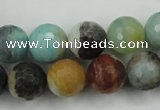 CAM165 15.5 inches 14mm faceted round amazonite gemstone beads