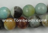 CAM166 15.5 inches 16mm faceted round amazonite gemstone beads