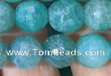 CAM1663 15.5 inches 10mm faceted round Russian amazonite beads