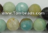 CAM167 15.5 inches 18mm faceted round amazonite gemstone beads