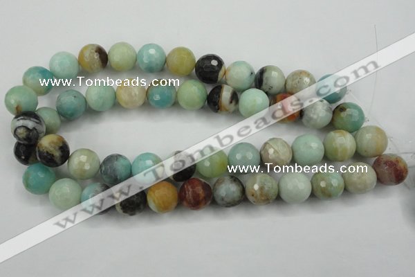 CAM168 15.5 inches 20mm faceted round amazonite gemstone beads