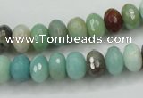 CAM172 15.5 inches 6*10mm faceted rondelle amazonite gemstone beads