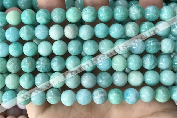 CAM1726 15.5 inches 8mm round amazonite gemstone beads wholesale