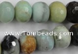 CAM174 15.5 inches 12*16mm faceted rondelle amazonite gemstone beads