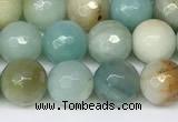 CAM1746 15.5 inches 8mm faceted round amazonite beads wholesale