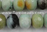 CAM175 15.5 inches 13*18mm faceted rondelle amazonite gemstone beads