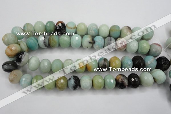 CAM175 15.5 inches 13*18mm faceted rondelle amazonite gemstone beads