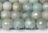 CAM1750 15 inches 6mm faceted round AB-color amazonite beads