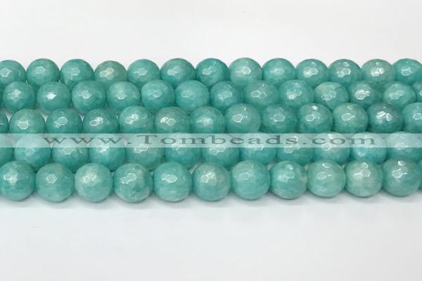 CAM1757 15 inches 10mm faceted round AB-color imitation amazonite beads