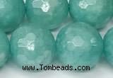 CAM1758 15 inches 12mm faceted round AB-color imitation amazonite beads
