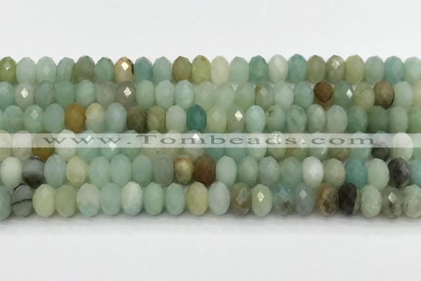 CAM1762 15 inches 6*8mm faceted rondelle amazonite beads