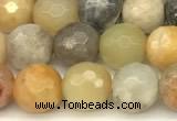 CAM1775 15 inches 6mm faceted round yellow amazonite beads