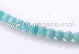 CAM25 4mm  faceted round natural amazonite stone beads Wholesale
