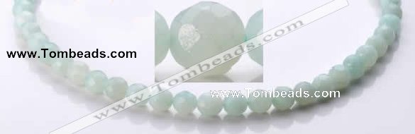 CAM27 faceted round natural amazonite 8mm stone beads Wholesale