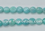 CAM300 15.5 inches 8mm flat round natural peru amazonite beads