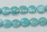 CAM301 15.5 inches 10mm flat round natural peru amazonite beads