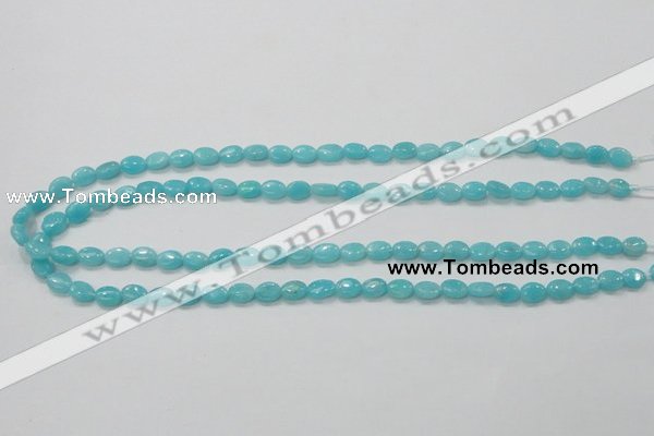 CAM302 15.5 inches 6*8mm oval natural peru amazonite beads wholesale