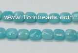 CAM305 15.5 inches 8*8mm square natural peru amazonite beads wholesale