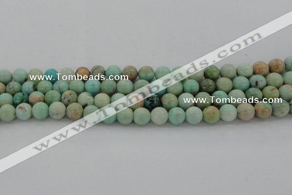 CAM322 15.5 inches 8mm round natural peru amazonite beads