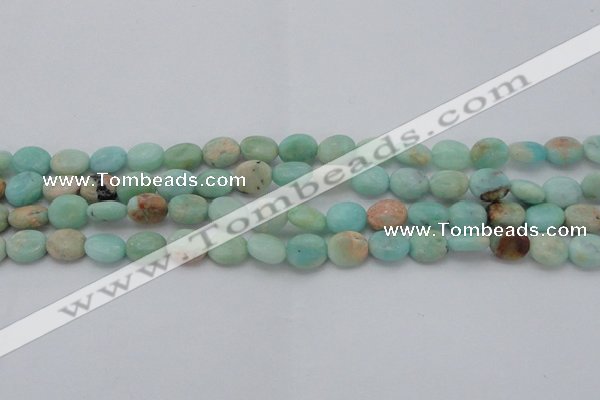 CAM336 15.5 inches 8*10mm oval natural peru amazonite beads