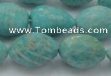 CAM341 15.5 inches 12*16mm faceted nuggets natural peru amazonite beads