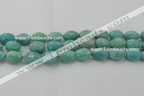 CAM342 15.5 inches 13*18mm faceted nuggets natural peru amazonite beads