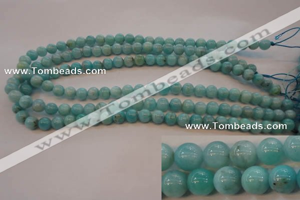 CAM352 15.5 inches 8mm round natural peru amazonite beads wholesale