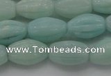 CAM360 15.5 inches 10*15mm carved rice amazonite gemstone beads