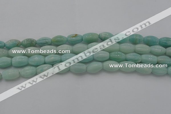 CAM360 15.5 inches 10*15mm carved rice amazonite gemstone beads