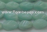 CAM361 15.5 inches 7*14mm twisted rice amazonite gemstone beads