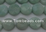 CAM363 15.5 inches 10mm faceted coin amazonite gemstone beads