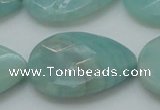 CAM365 15.5 inches 22*30mm faceted flat teardrop amazonite beads