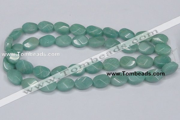 CAM411 15.5 inches 13*18mm wavy oval natural russian amazonite beads