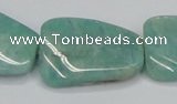 CAM415 22*30mm twisted rectangle natural russian amazonite beads