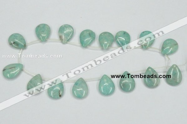 CAM417 15.5 inches 18*25mm flat teardrop natural russian amazonite beads