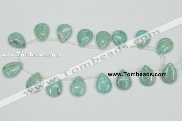 CAM417 15.5 inches 18*25mm flat teardrop natural russian amazonite beads