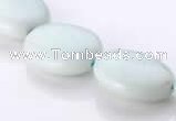 CAM42 15*20mm flat oval natural amazonite beads Wholesale