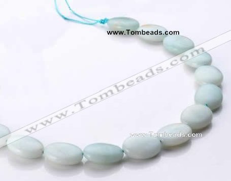 CAM42 15*20mm flat oval natural amazonite beads Wholesale