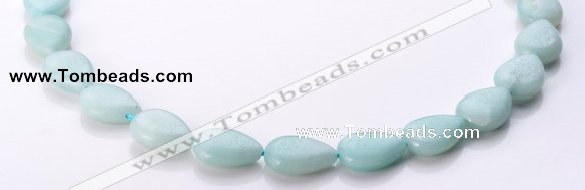 CAM48 12*18mm flat teardrop natural amazonite beads Wholesale