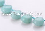 CAM52 8*11mm flat teardrop natural amazonite gemstone beads