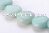 CAM56 16*16mm natural amazonite heart gemstone beads Wholesale