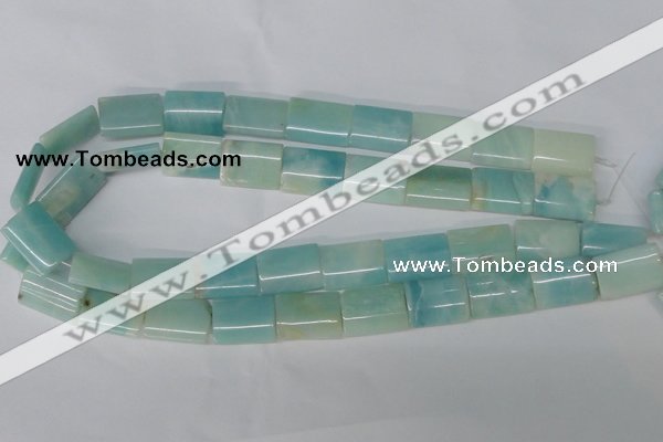 CAM606 15.5 inches 15*20mm flat tube Chinese amazonite beads