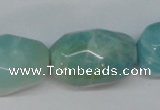 CAM610 15.5 inches 18*28mm faceted nugget Chinese amazonite beads