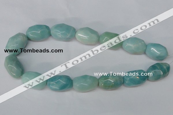 CAM610 15.5 inches 18*28mm faceted nugget Chinese amazonite beads