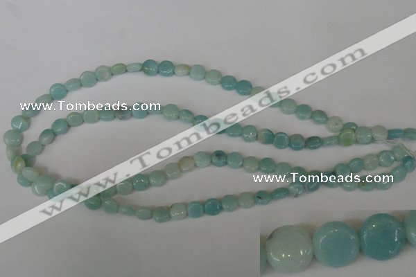 CAM618 15.5 inches 8mm flat round Chinese amazonite gemstone beads