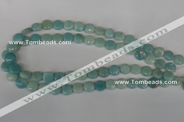 CAM619 15.5 inches 12mm flat round Chinese amazonite gemstone beads